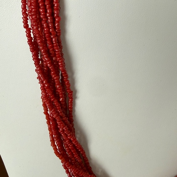 Vintage Silpada Coral 10 Strand Hand  Beaded Necklace. 17" Length - Picture 4 of 5